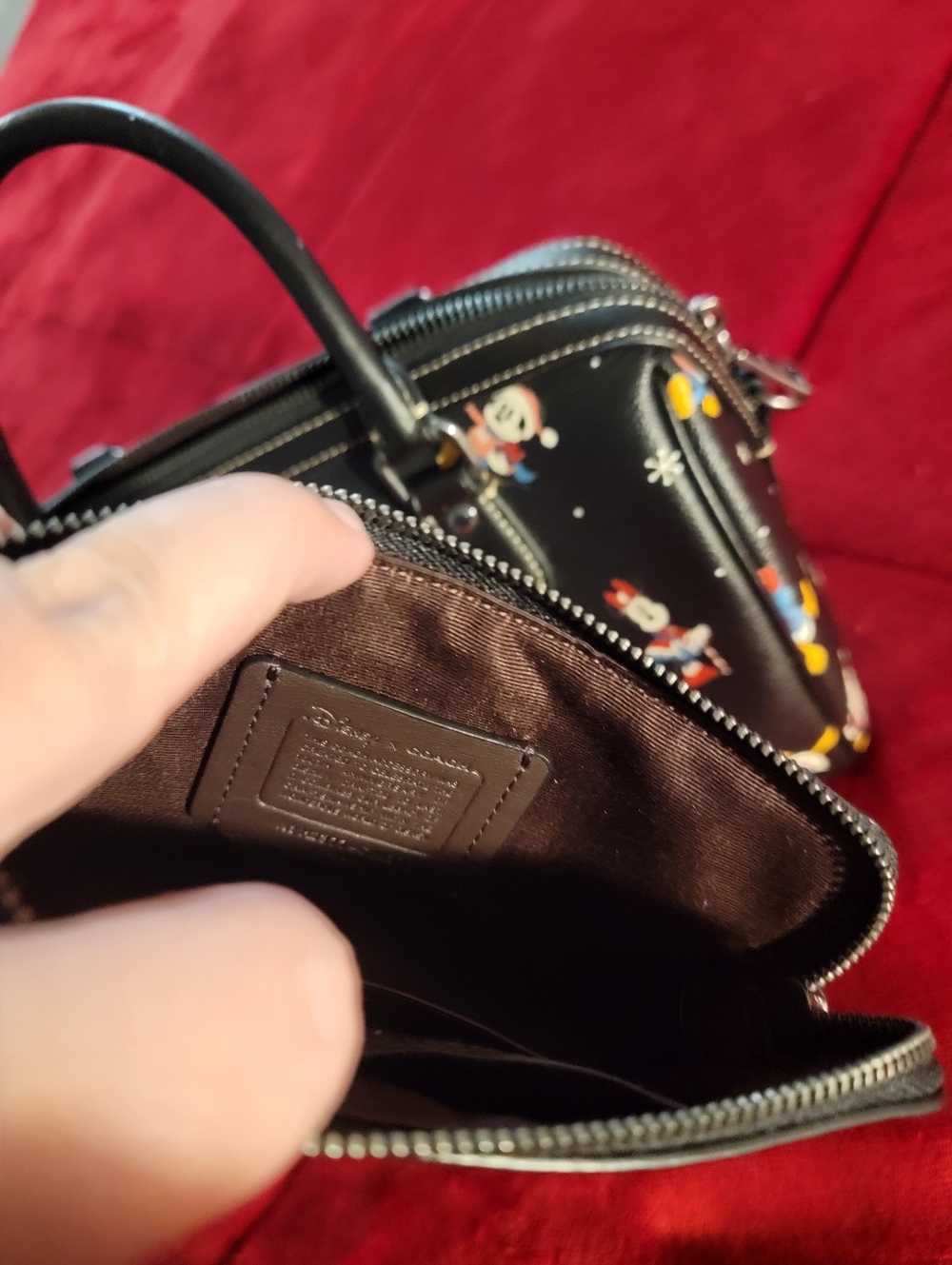 Coach Black Disney Mickey & Friends Mini Satchel with Pouch - Picture 8 of 13